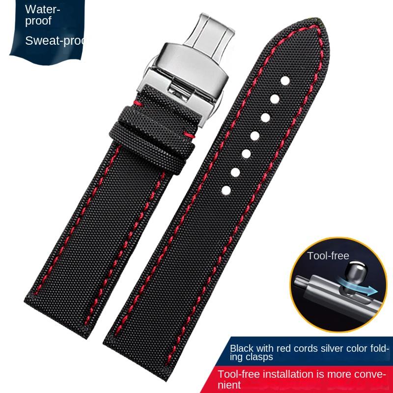 Schnellwechsel-Uhrenarmband Für MIDO Helmsman commander omega Tag Heuer Nylon Canvas Leder Wasserdicht Herren-Uhrenarmband 20mm 22mm