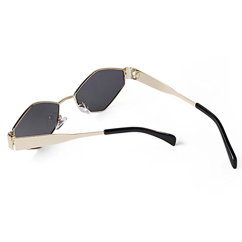 Punk Metal Frame Polygon Sunglasses Women Men Brand Designer Trend Hexagon Sun Glasses Clear Lens Eyewear Shades Female UV400