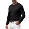 Herren S Locker geschnitten Langarm Henley-Kragen Lässig Basic T-Shirt