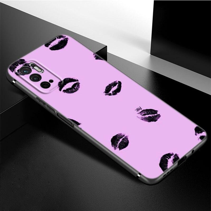 Fashion Pink Love Phone Case For Xiaomi Redmi Note 11 10 9 8 Pro 11T 5G 10T 10S 9S 9T 9i 9C 9A 8T Soft TPU Black Cover Funda