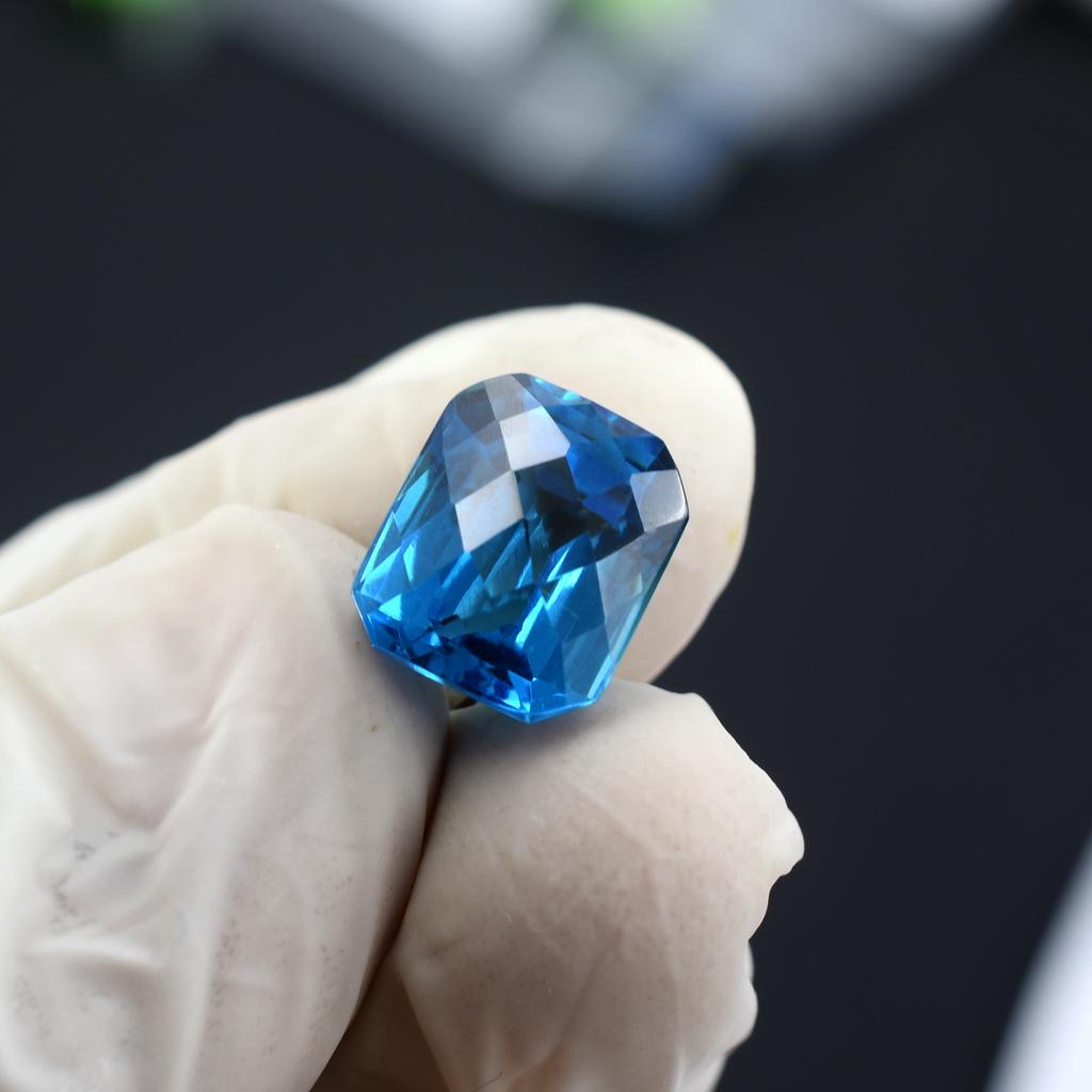 Natural Blue Sapphire Loose Gemstone Emerald Cut 11.45 ct September Birthstone for Gem Collections