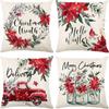 Christmas Pillowcases  Christmas Combination Sets Linen Print Home Holiday Pillowcases