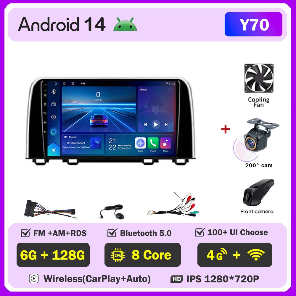 Car Multimedia Player For Honda CRV CR-V 5 RT RW 2016-2018 Car Radio Player Stereo Head Unit Wireless Android Auto GPS 5G Wifi