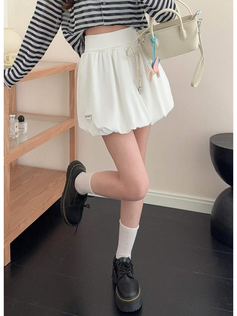 Korean Style Spring High-Waisted A-Line Slimming Midi Skirt for Women