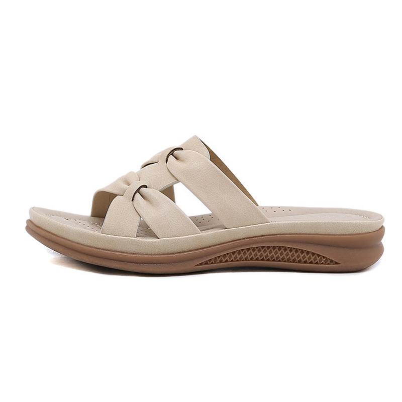 Summer Shoes Women Flat Sandals Non-slip Holiday Fashion Brand Ladies Modern Sandals Black Plus Size 42 D381