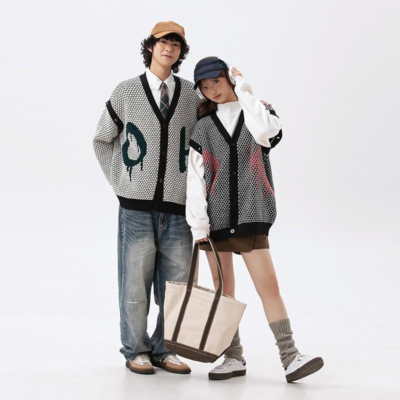 

Новый зимний кардиган для влюбленных с v-образным вырезом, мужской модный свободный модный топ со съемными рукавами, толстый теплый свитер