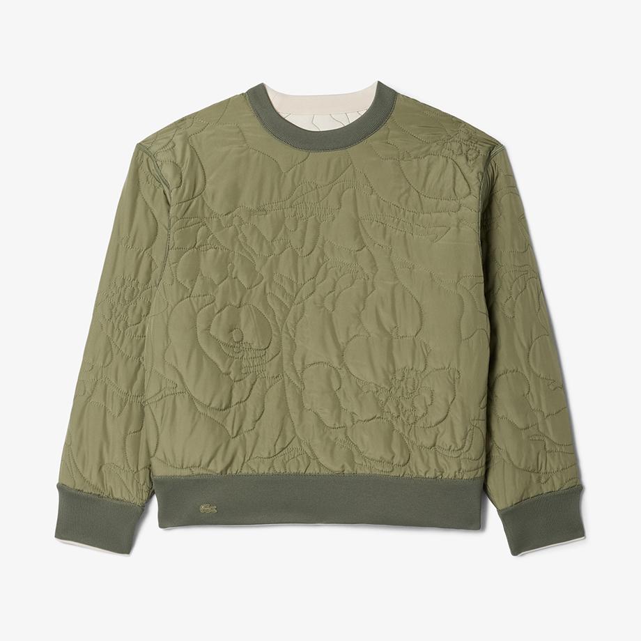 [Lacoste] Women's Flower Pattern Reversible Padded Sweatshirt SF2686-54NID8