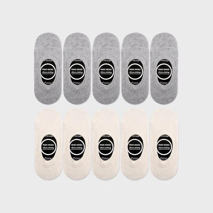 Basic Footies (Gray 5 + Beige 5 Set)