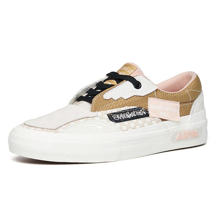 Anta Aohang All-Terrain Skateboarding Low-Top Sneakers Women Sneakers Gray Yellow White 122228015-8