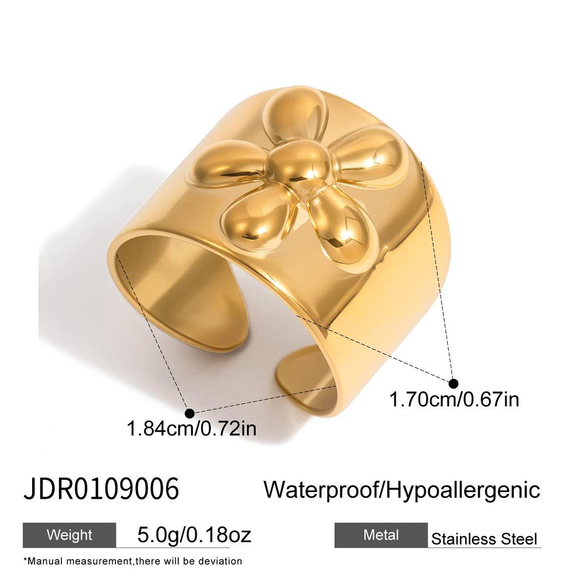 Light luxury high-end flower ring does not fade jewelry ring jewelry women