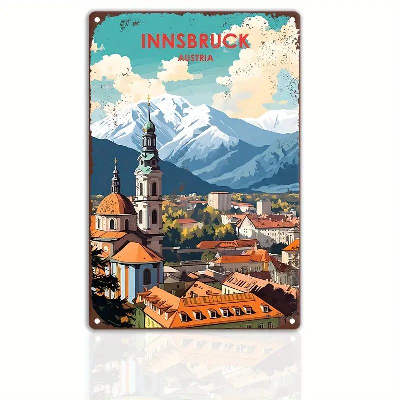 Vintage Metal Sign Travel Round The World FRANCISCO,LOUVR,MILAN,Poster,Home,Bar,Room,Hotel,Cafe,Club Retro Wall Decor Plate Gift