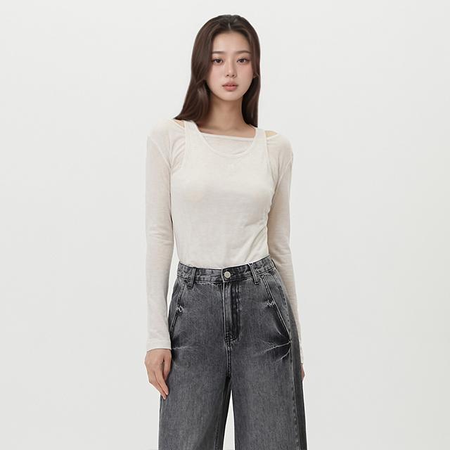 LAP Sleeveless Layered Long Sleeve Set Ar2Ex463
