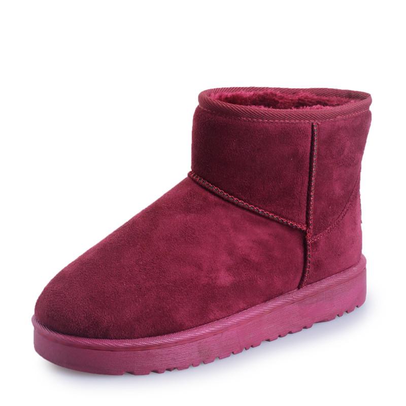 Flat Sole Thickened Fleece Warm Shoes Plus Size Women's Snow Boots
