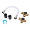 RV Water Heater Bypass Kit 12 Inch Reinforced Hose 1 2 NPT Brass Tee Valves Pipe Fittings and Sealing Tape Set