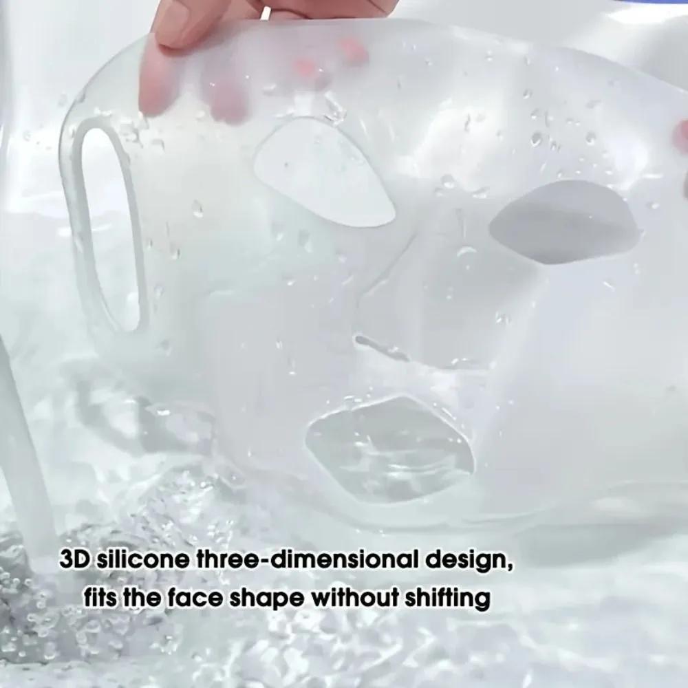 Nuova mascherina in silicone per prevenire l'evaporazione dell'essenza della mascherina, accelerare l'assorbimento, mascherina idratante riutilizzabile rosa/bianco