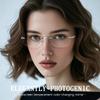 Fashion Sunglasses Trendy Square Small Frame Rimless Sunglasses Unisex Photochromic Uv400 Protection Lightweight