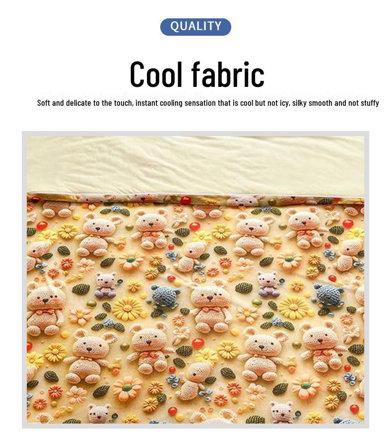 Kids' 3D Cartoon Summer Quilt - Lightweight, Washable Cotton for Dormitory/AC Use