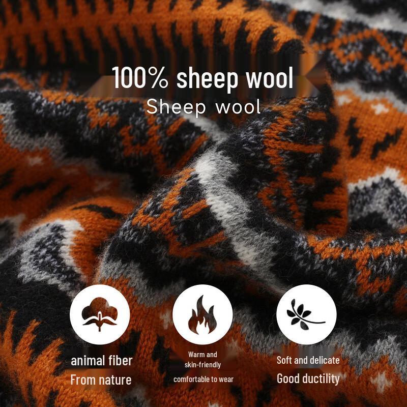 Zhaojun Women's Fair Isle Wool Sweater