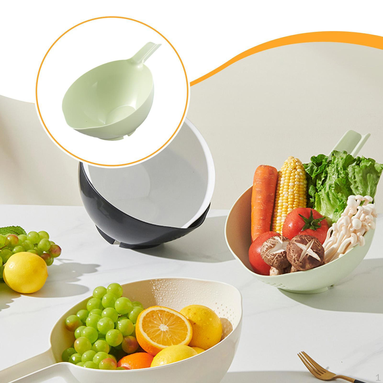 

Корзина для мытья фруктов для промывания риса, кухонный дуршлаг для пасты и бобов Green