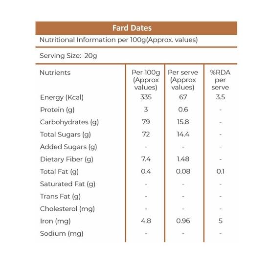 Khetika Premium Fard Datteln 400 g, Trockenfrüchte, Gesunde Snacks, Khajoor, Khajur, Trockenfrüchte, Gesunde Snacks