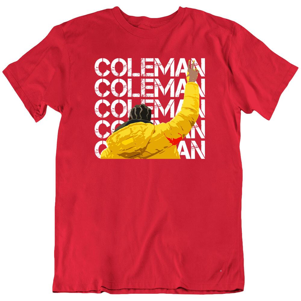 Кеон Коулман, Текстовый Игрок сила боя Спортивное Состязание Фан Любовь Футболка Футболка Подарок Новая Унисекс Футболка XXXXL