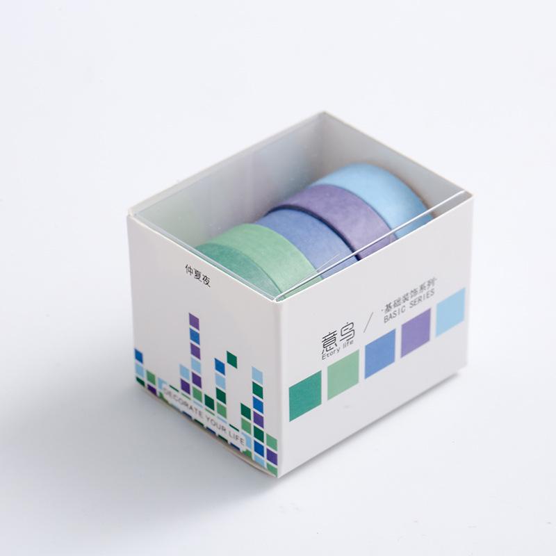 Yi Niao 5-Roll Decorative Washi Tape Set for Planner, Album, DIY Journal, and Children's Stickers