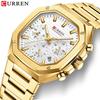 CURREN Men's Six-Hand Steel Band Business Watch with Calendar - Model 8459
