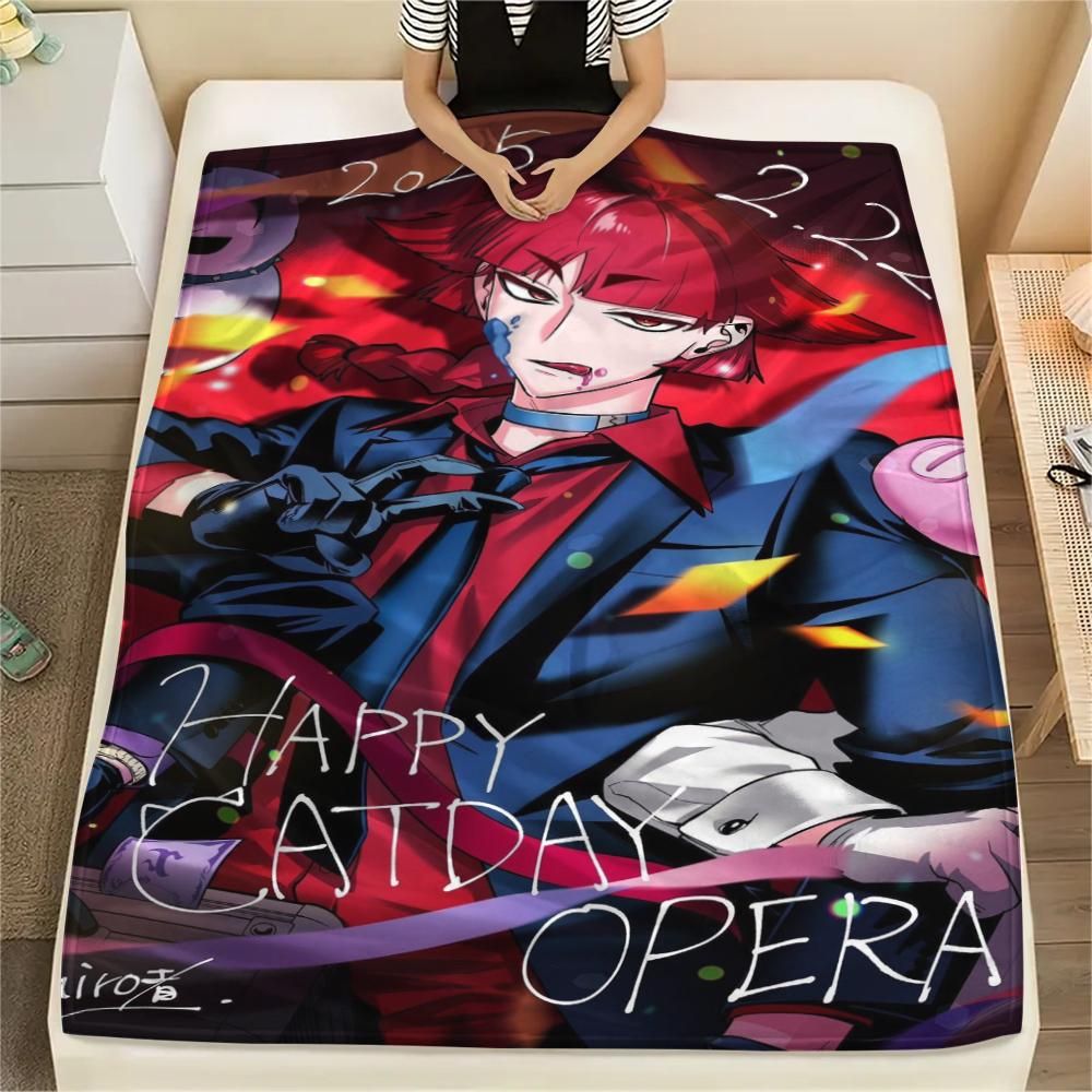 1PC Iruma kun Print Flannel Blanket, High quality Comfortable for All Seasons, Home Decor, Warmth and Comfort, Perfect for Christmas Gifts