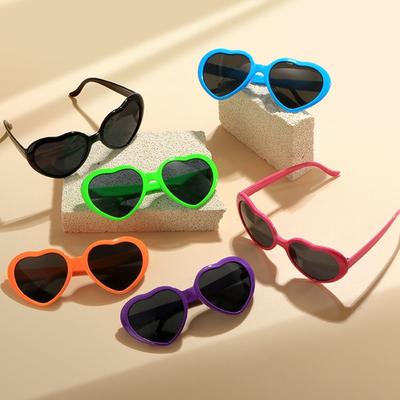 Cosplay Heart Sunglasses UV400 Protection Beach Shades Cute Party Glasses  for Women