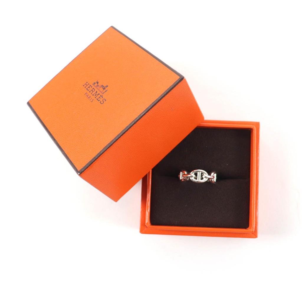 Excellent HERMES Ring Chaine d'Ancre Enchaine PM Silver AG925 Women Used
