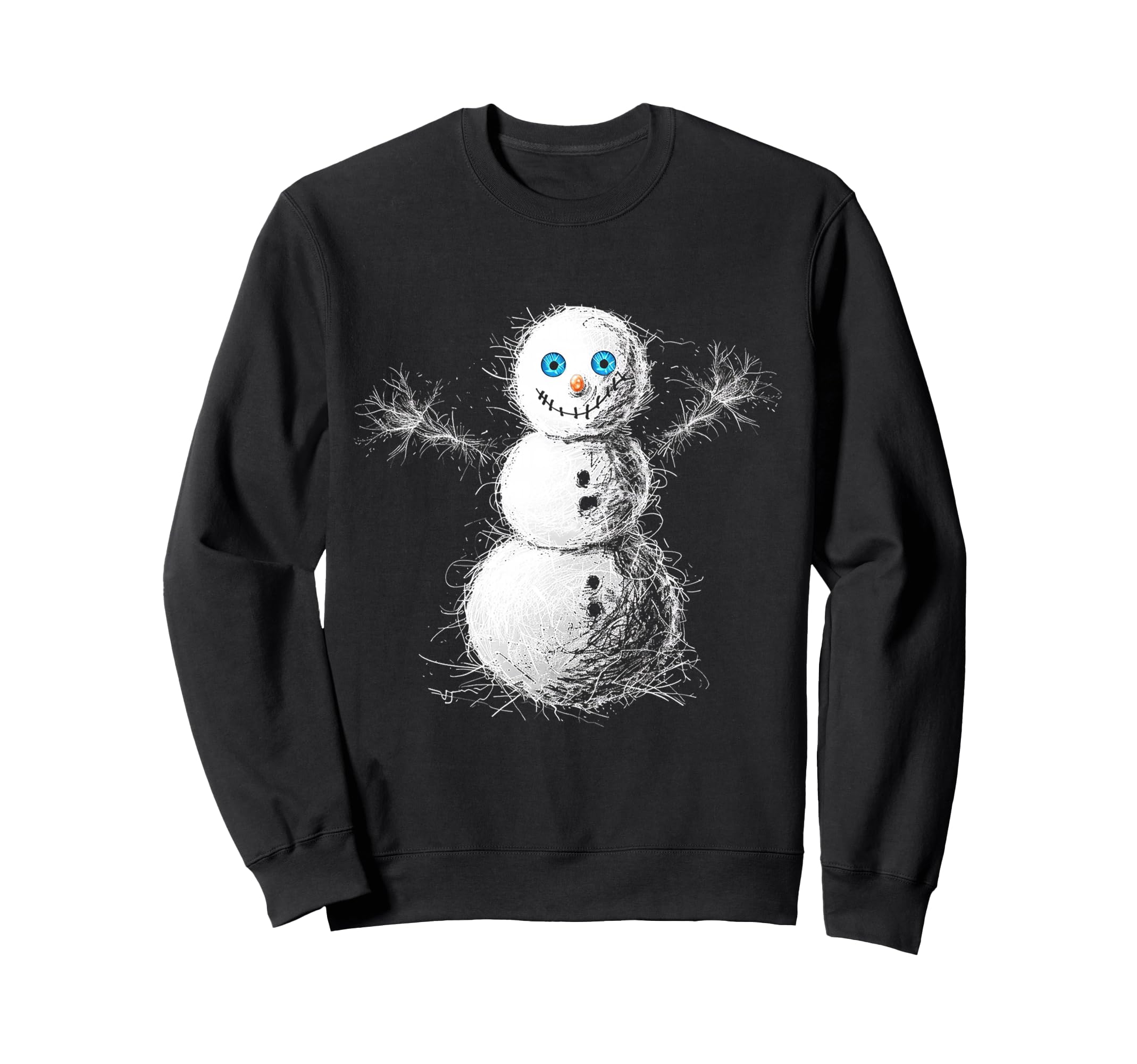 

Snowman Christmas motif illustration drawing snowman sweatshirt X-Mas чёрный