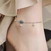 New 925 Sterling Silver Anklet Personality Charm Geometric Shape Woman Anklet Birthday Party Gift Exquisite Jewelry Accessories
