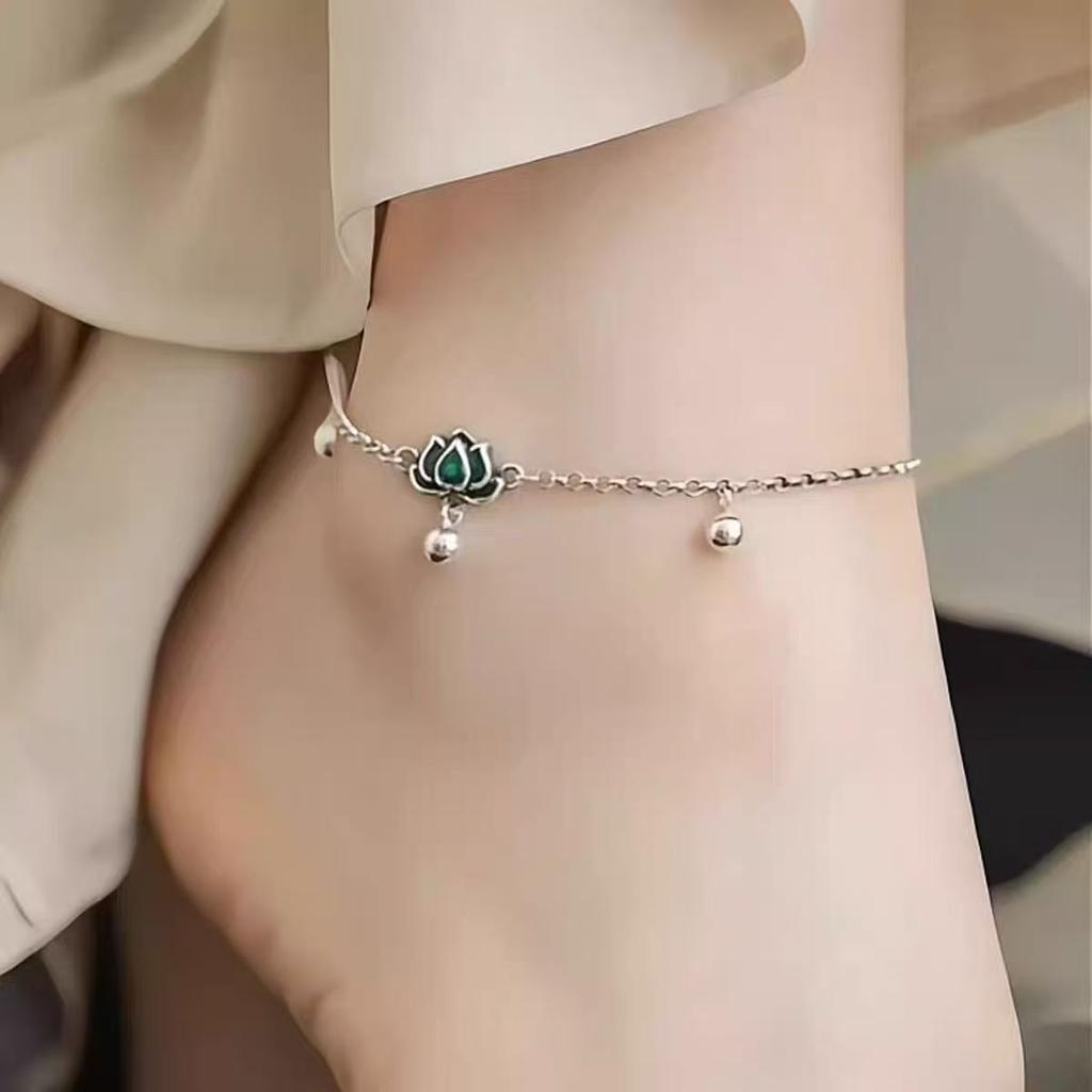 New 925 Sterling Silver Anklet Personality Charm Geometric Shape Woman Anklet Birthday Party Gift Exquisite Jewelry Accessories