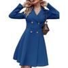 European And American Spring And Autumn Women'S Solid Color Double Breasted Long Sleeved Windbreaker, Fashionable Slim Fit Jacket