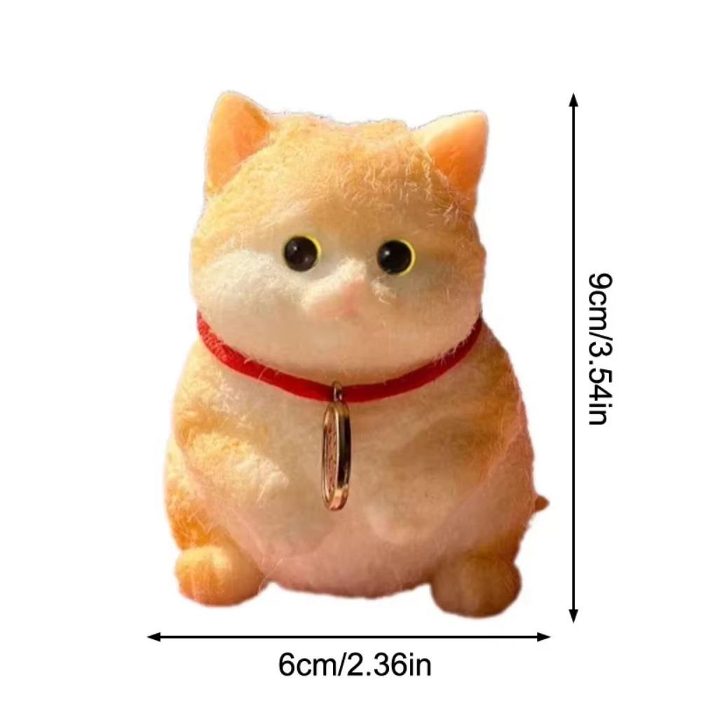 New Cute Chubby Cat Orange Soft Give Birthday Gifts To Girls and Kid Home Decor Ornaments Cats Bedroom Living Room Miniatures
