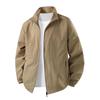 Men's Lightweight Spring/Autumn Sun Protection Jacket, Stand Collar, Loose Fit, Breathable, Plus Size for Middle-aged and Elderly