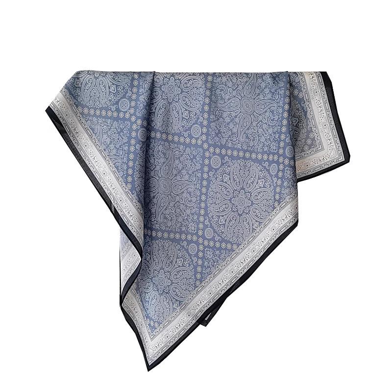 100% mulberry silk 65 silk double crepe sun cashew square scarf women s spring summer thin breathable retro literary silk scarf Standard