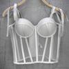 Franse Zoete Styling Vetersluiting Strapless Tanktop Dames Binnenlaag Bovenkleding Sexy Visgraat Taille-insnoerende Top Camis & Tanktops