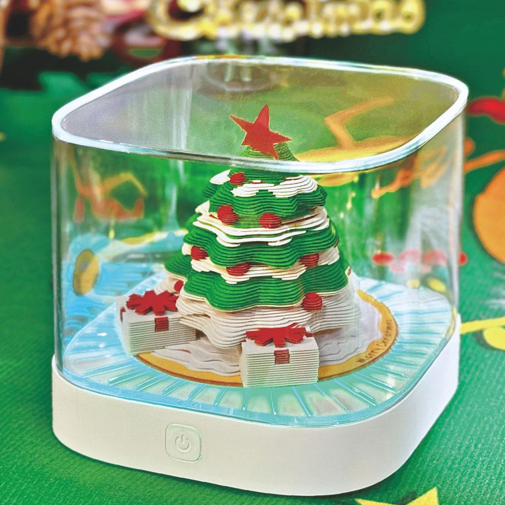 2025 Multi-functional 3d Christmas Tree House Calendar 3D Panoramic Calendar Christmas Tree Desk Calendar Note Paper