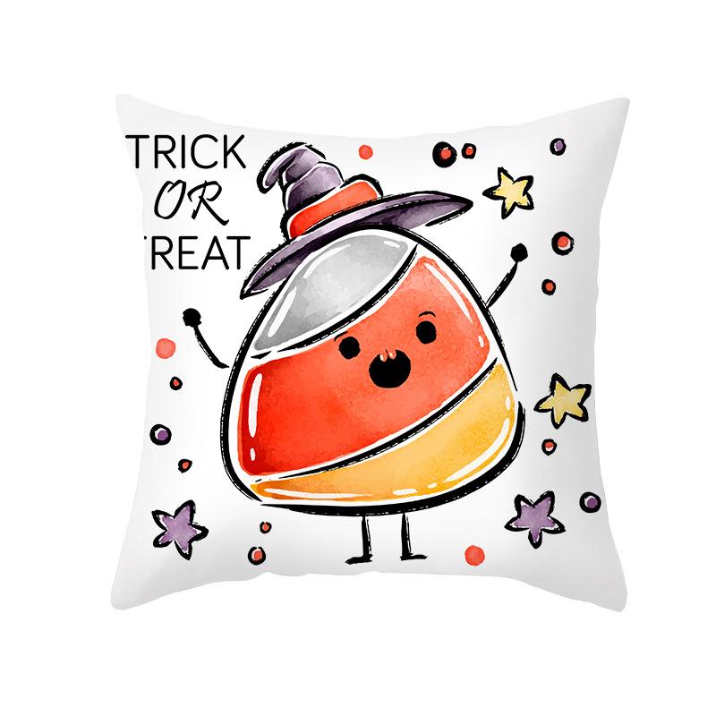 Halloween Pillow Cover Cartoon Pumpkin Head New Peach Skin Cushion Cover Sofa Cushion