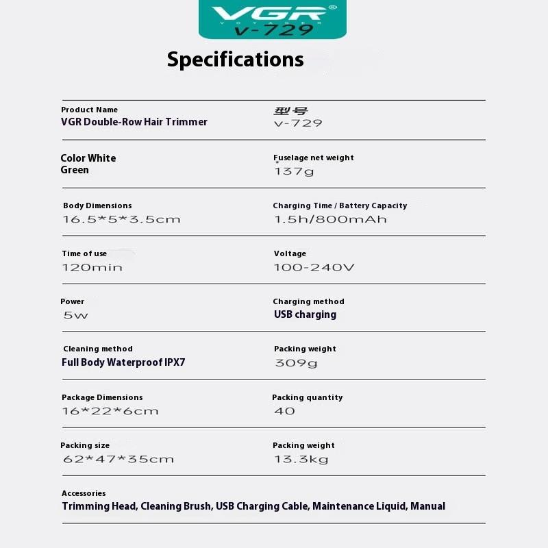 Hochwertiger und langlebiger Rasierer IPX7 Wasserdichter Rasierer Haushalts-Trimmer für Frauen Dual-Purpose Tragbar Sicher und hygienisch Schädigt die Haut nicht