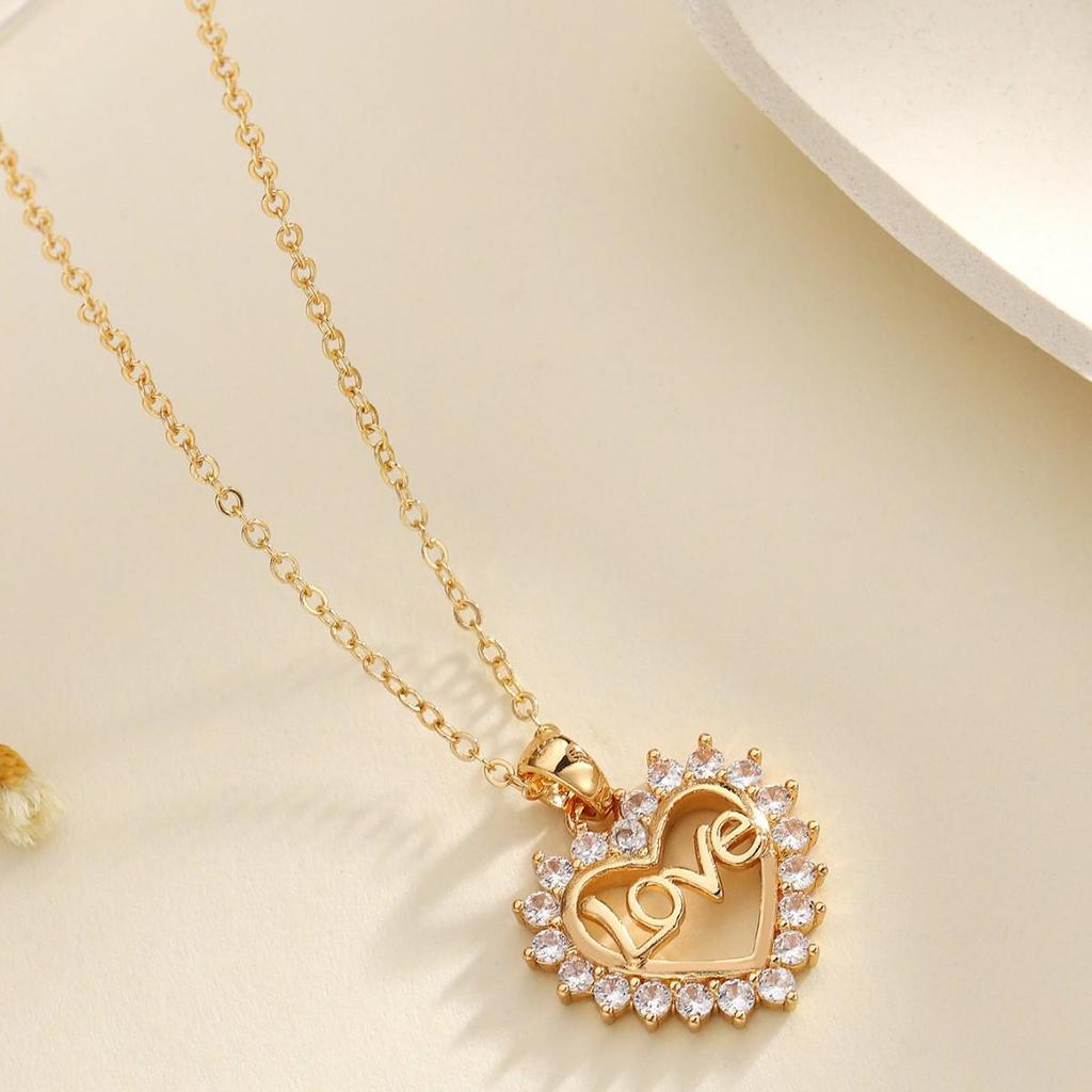 Heart-Shaped Rhinestone MOM Jewelry - Mother's Day Gift