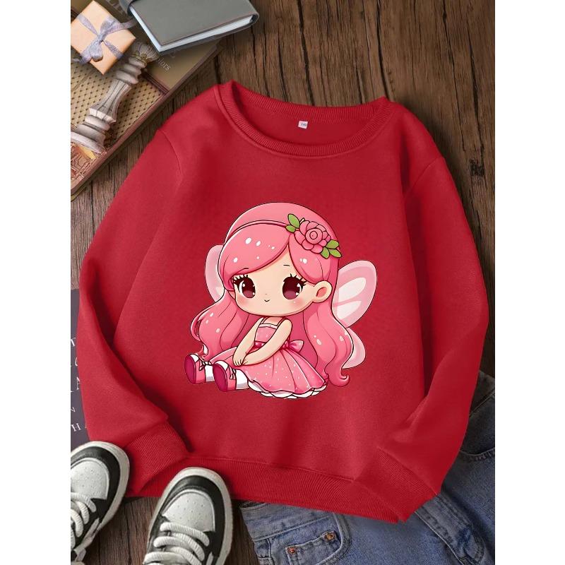 European sizes Fashionable Kids' Crew Neck Sweatshirt | Comfortable, Casual Style with Random Print, Perfect for Fall/Winter Outdoor and Home Wear