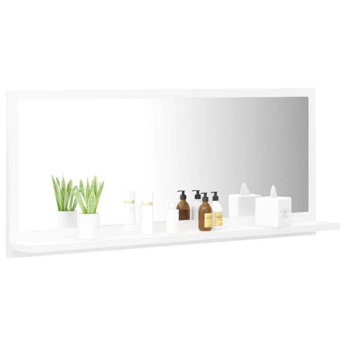 VidaXL Bathroom Mirror Makeup Mirror Wall Mirror Decoration Decorative Mirror Home Interior White 804580