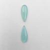 Natural Aqua Chalcedony Pear Cabochon Loose Gemstone Lot 2 Pcs 9*24 MM 12 CT For Jewelry Making