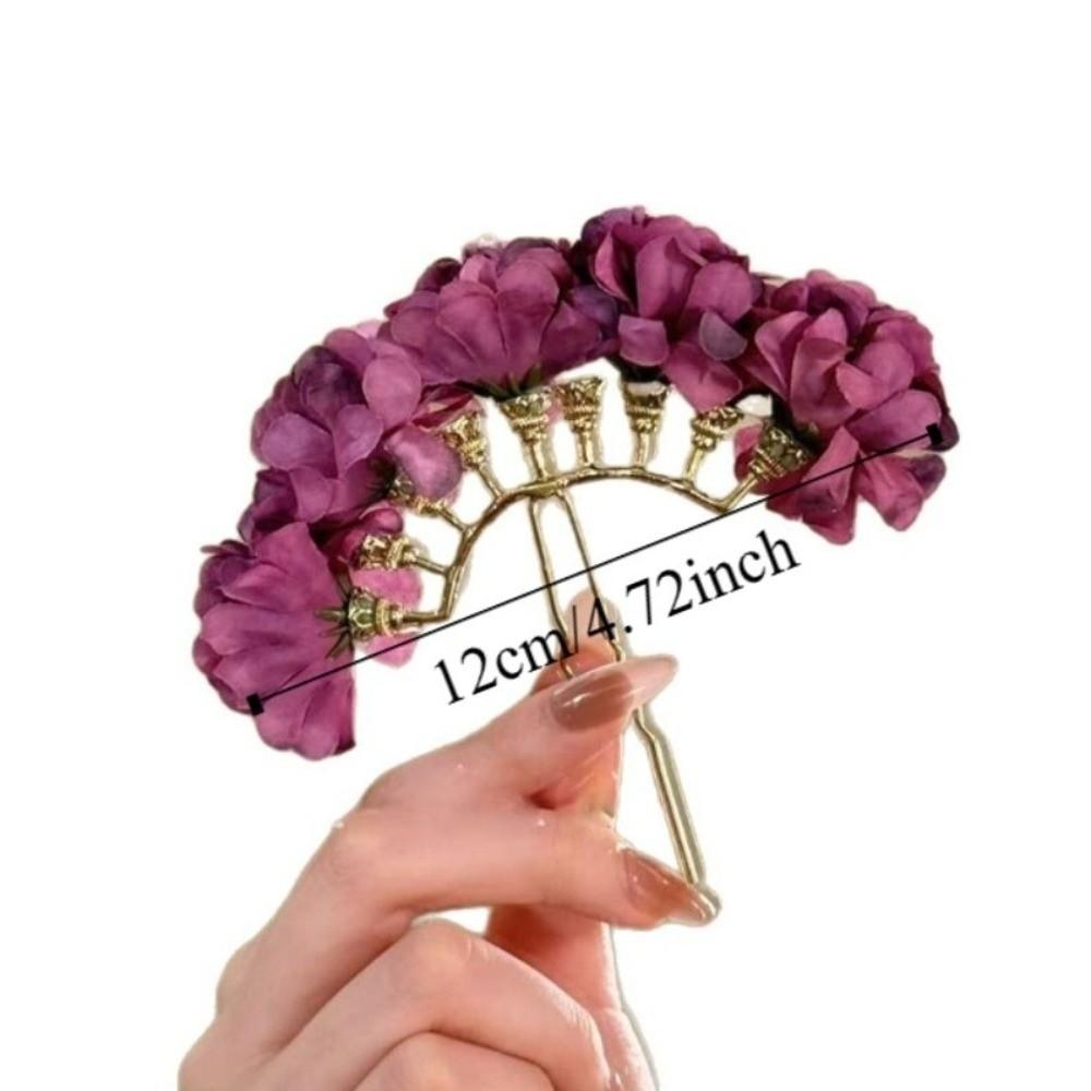 Vintage Sweet Flower Hair Stick Fairy Bohemian Thai Hair Fork Hairpin Simulation Flower Bride Hair Accessories Bridesmaid
