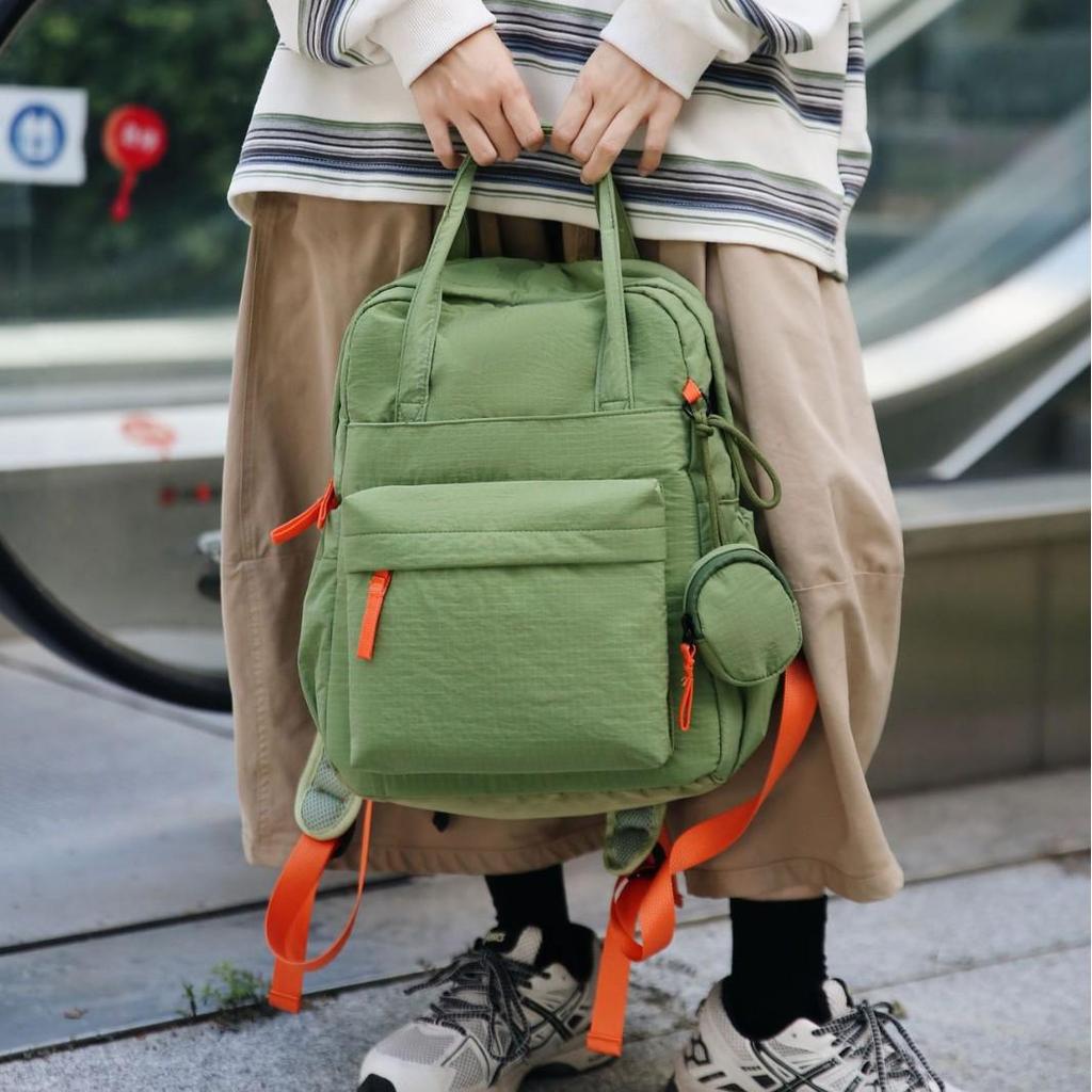 2025 Women's Fashion Textured Casual Backpack - Solid Color, Versatile for Commute & Travel