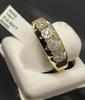 14k Gold-Plated Simulated Diamond Ring - Unisex European & American Micro-Inlaid Fashion Engagement Ring