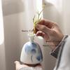 Ceramic Hand-painted Small Flower Vase Flower Planter Mini Bottle Mouth Vase Home Decoration Desktop Decoration Chinese Style