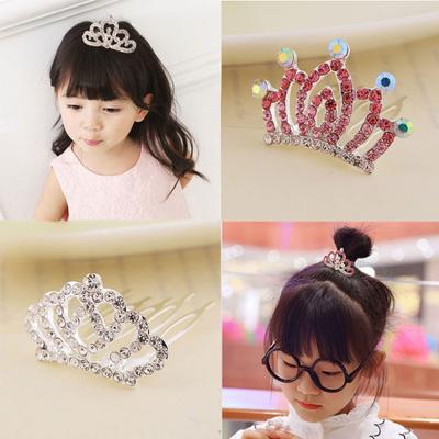 Kids Glitter Tiaras 3D Crown Hairbands for Girls Sparkling Festival Princess Hair Sticks Girls Headwear Kids Hair Accessories